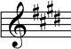 Button for Treble Clef, E major, C# minor